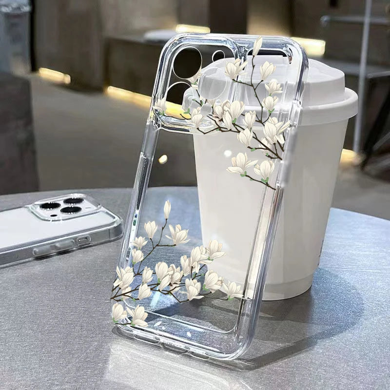 Redmi Note 14 Clear Case | Jasmine Floral Shock-Absorbing Slim Fit Cover 7 Tidesmit