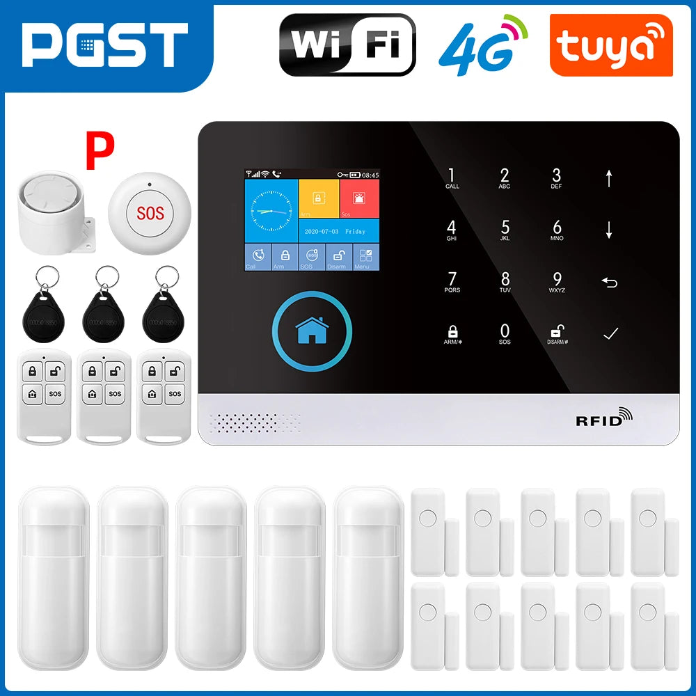 Smart Home Security Alarm System with 4G WiFi App Control by Tidesmit 4G P Tidesmit