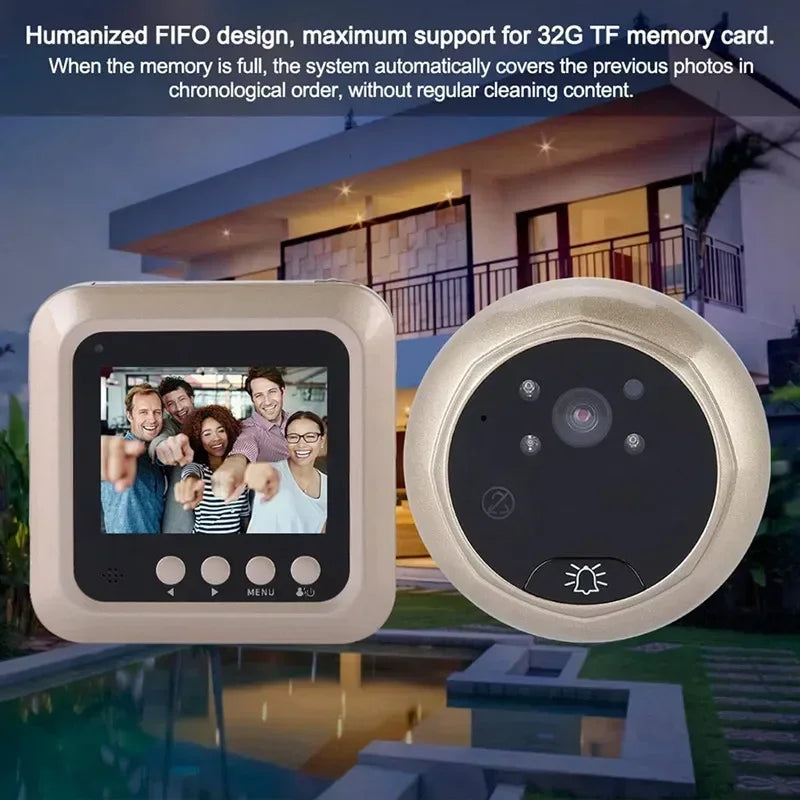 High Definition Cat Eye 2.4 Inch Smart IR Night Vision Mini Video Security Camera Motion Detection Doorbell Screen Door Viewer