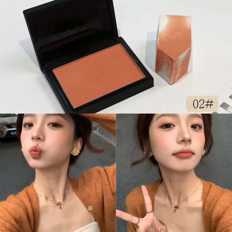 Tidesmit monochrome matte blusher palette texture close-up showing soft silky long-lasting natural nude cheek powder