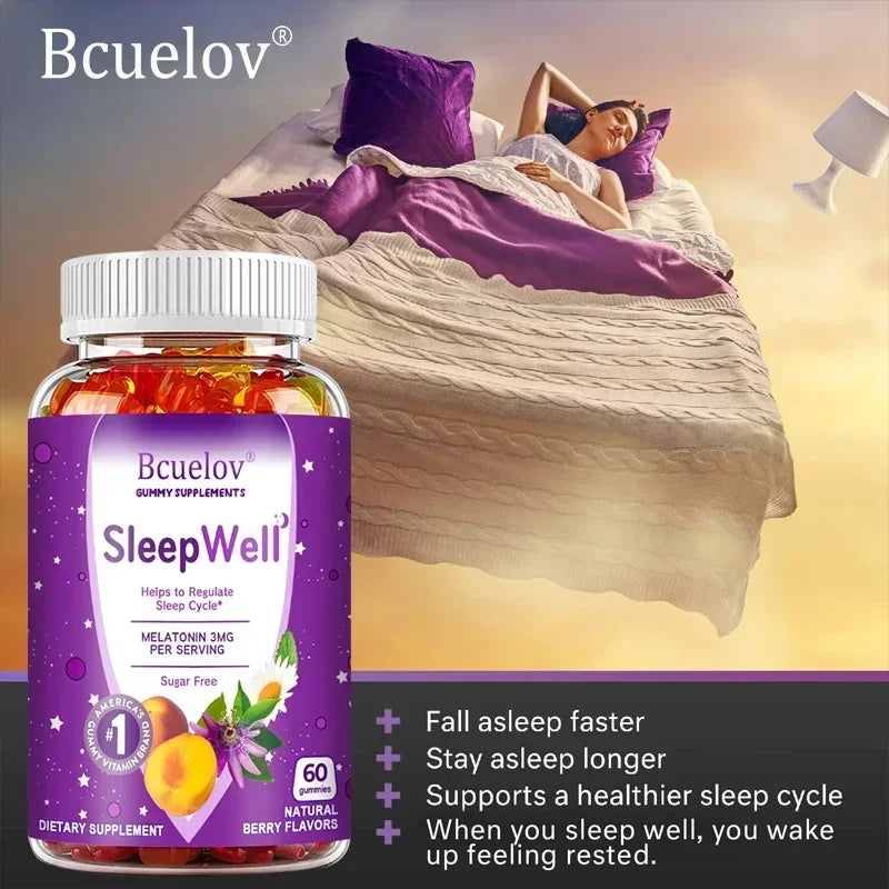 Melatonin Gummies 3 Mg - Fall Asleep Naturally, Fight Insomnia, Support Immunity, Improve Rest Quality and Sleep Cycles