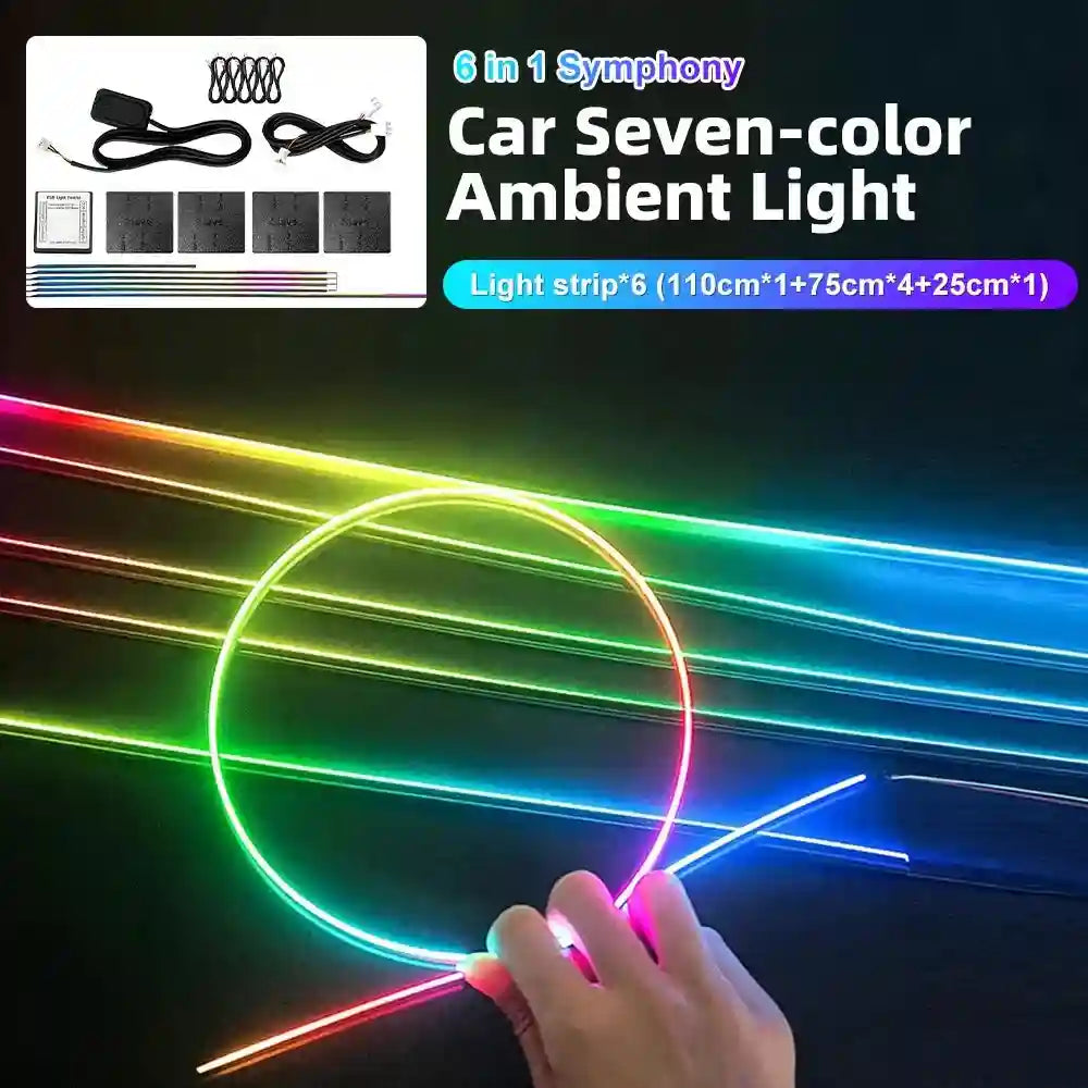 LED Car Ambient Lights: 10-in-1 RGB Bluetooth App-Controlled Interior Kit Tidesmit