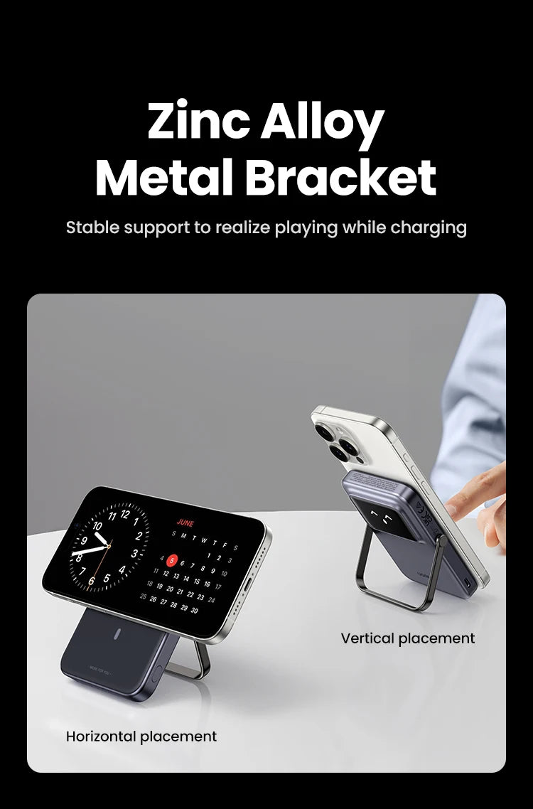 Magnetic Power Bank 10000mAh Wireless Fast Charger with PD Support Tidesmit