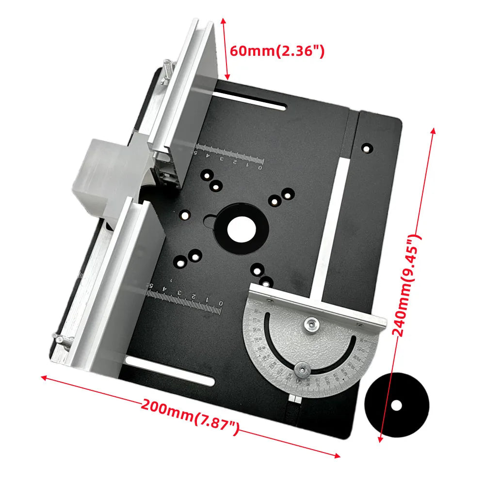 Woodworking Router Lift System and Aluminum Top Plate for 65mm Diameter Motors Workbench Trimmer Engraving Machine DIY Tools