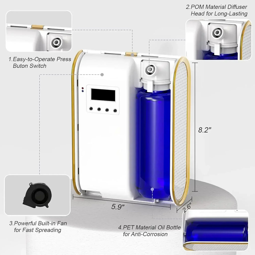 Waterless Room Fragrance Diffuser Smart Aroma Diffuser Machine Electric Smell for Home 500m³ Bluetooth Smell Distributor