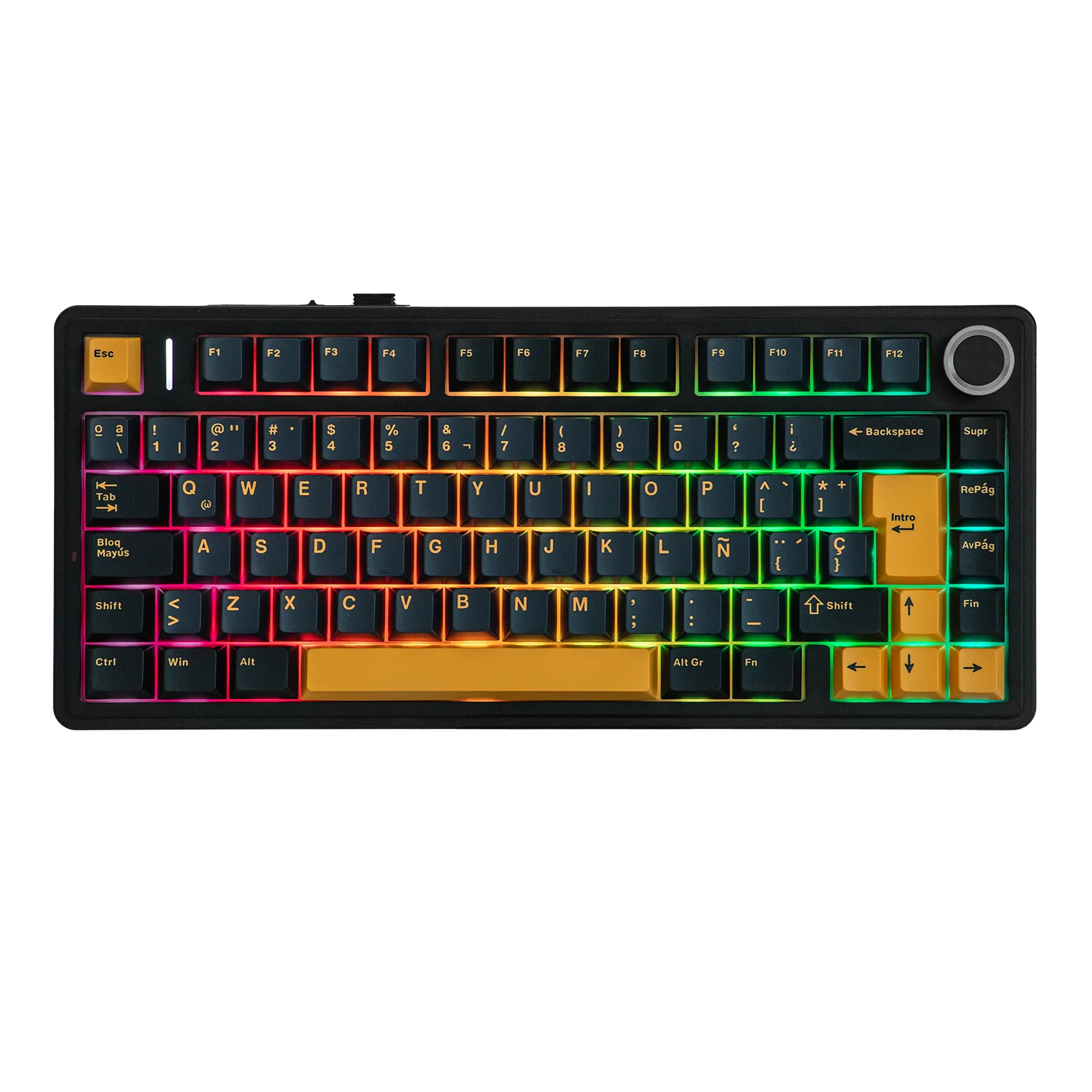 EPOMAKER AULA F75 ISO-ES 75% Spanish QWERTY Hot-Swap Gasket-Mounted Wired/Bluetooth/2.4GHz Wireless Mechanical Gaming Keyboard RGB Backlight