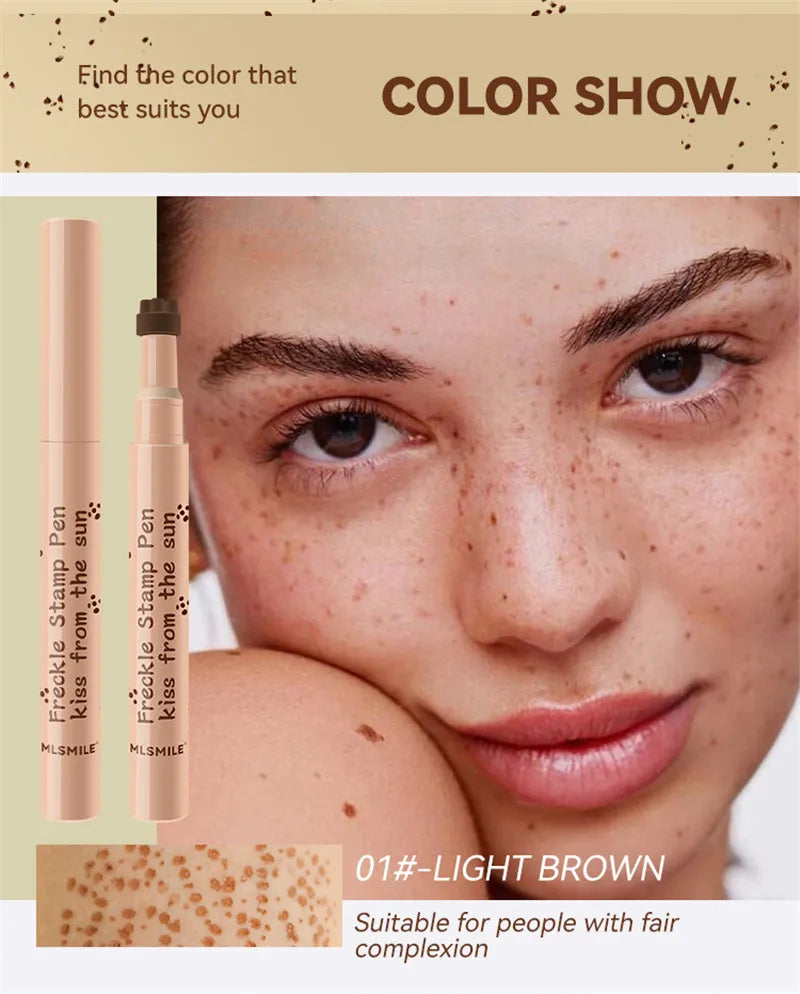 Tidesmit waterproof fake freckles pen for natural dot spot face makeup for all skin tones swatch