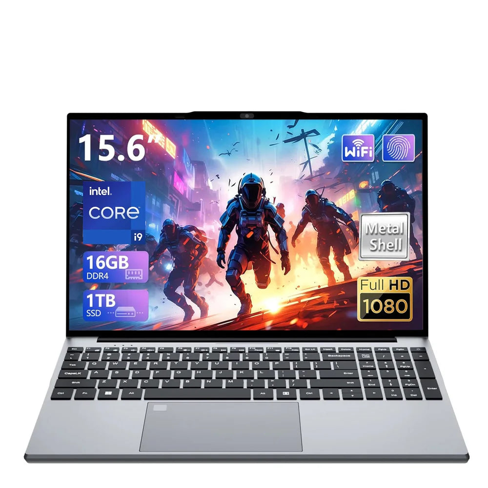 15.6" Laptop Computer Intel 10980HK Windows 11 Gaming Laptop 16GB RAM 1TB SSD 180° Open Backlit Keyboard Fingerprint Notebook PC