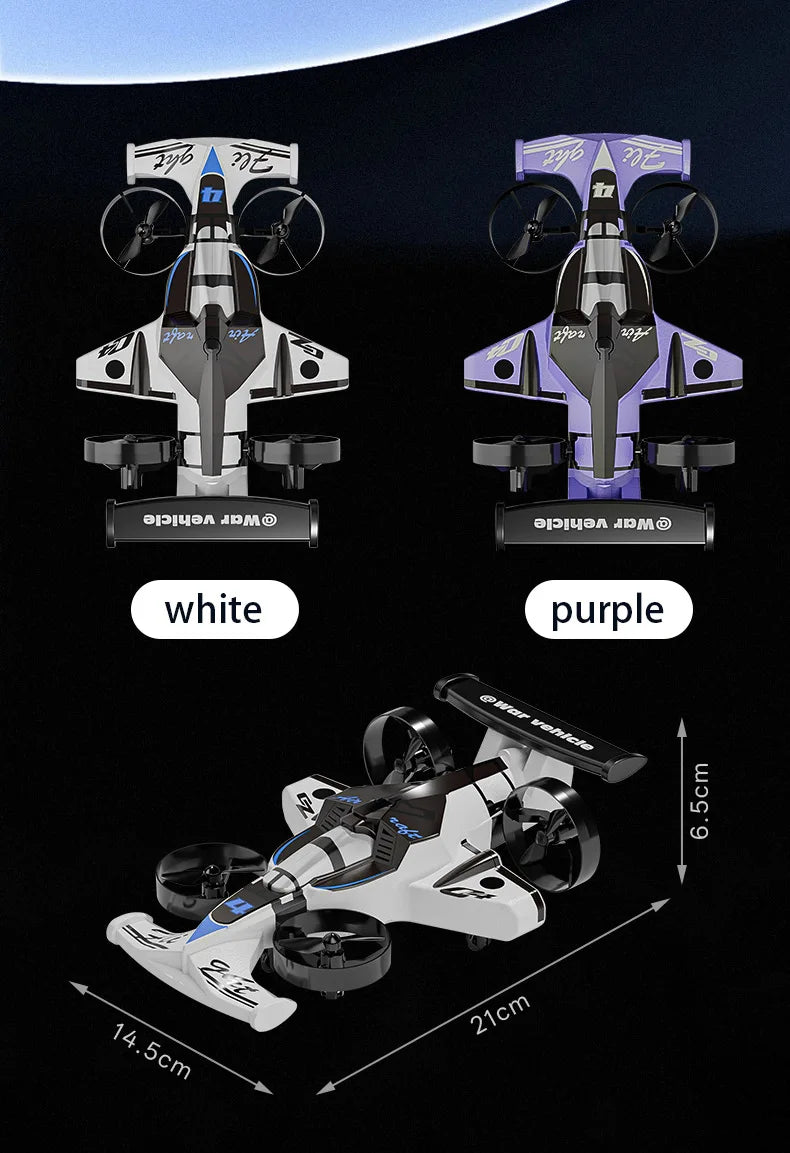 Remote Control Drone Car 2-in-1 Flying Vehicle - White, Green, Purple Tidesmit
