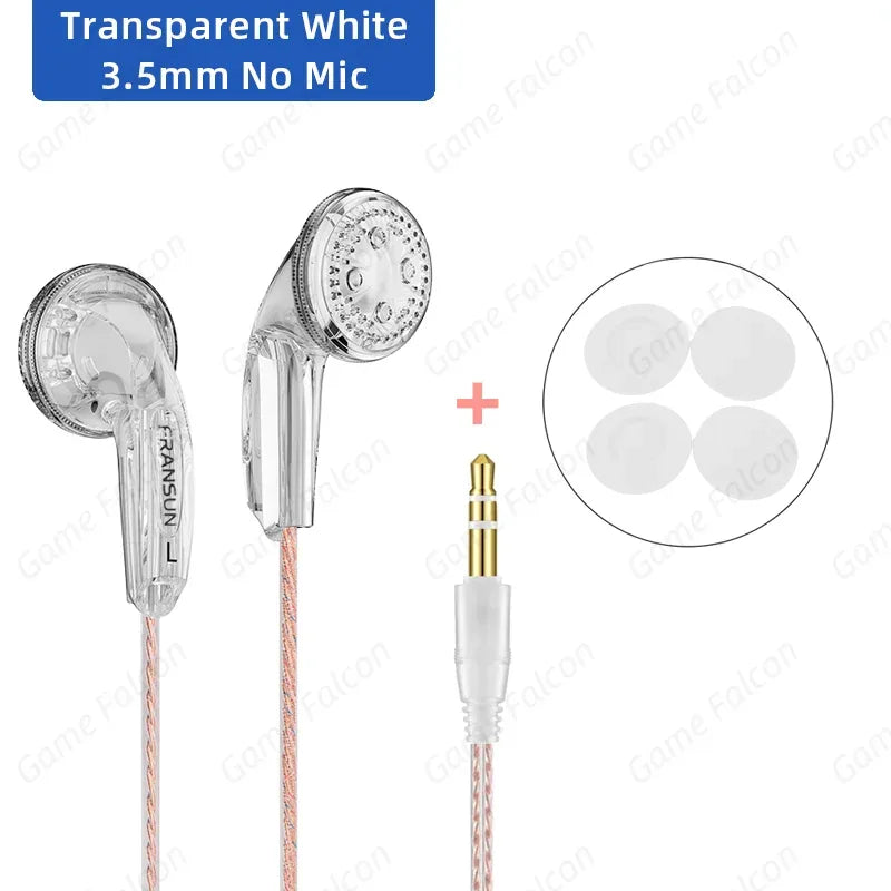 Wired Earbuds with HiFi Stereo Sound and Microphone by Tidesmit White 3.5mm No MIC Tidesmit