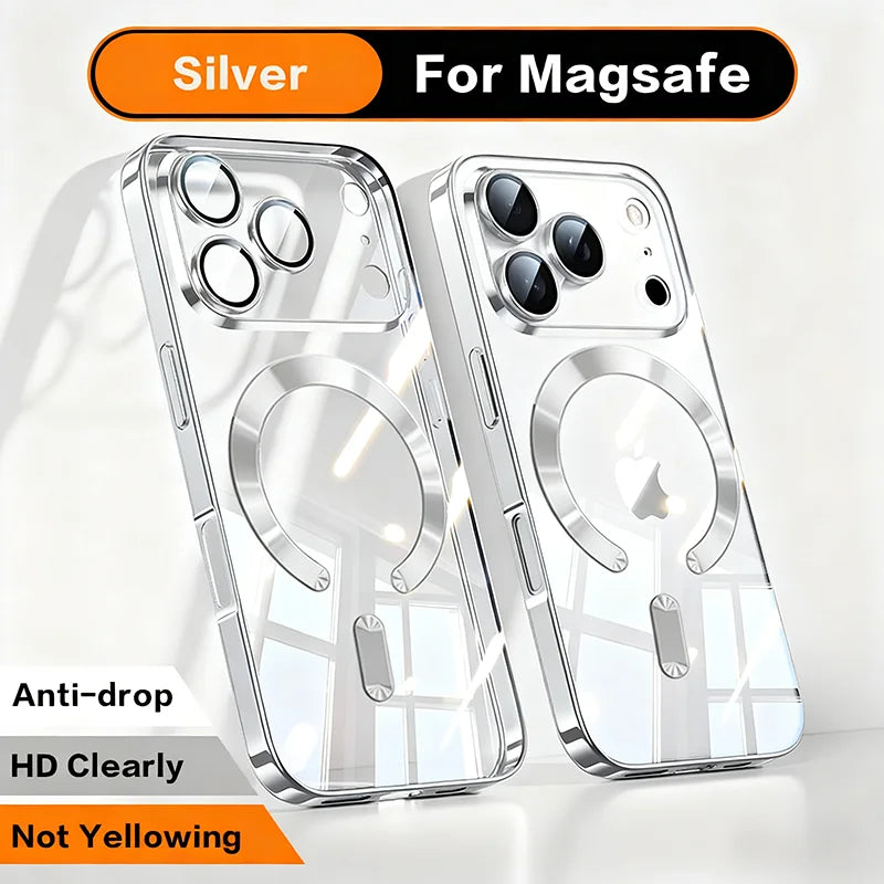 Magnetic Clear Phone Case: Shockproof Wireless Charging Protection Tidesmit