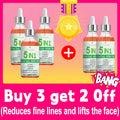 Pozoamis 5-in-1 anti-aging facial serum set with glycerin and allantoin in dropper bottles for wrinkle-free radiance.