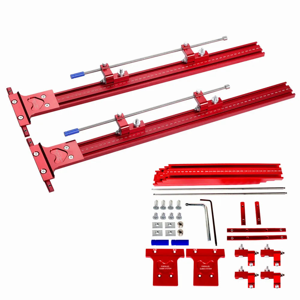 2-in-1 Parallel Guide Rail System Track Saw Angle Clamp,Aluminum Guide for Makita & Festool Rail,Circular Saw Cutting Positioner