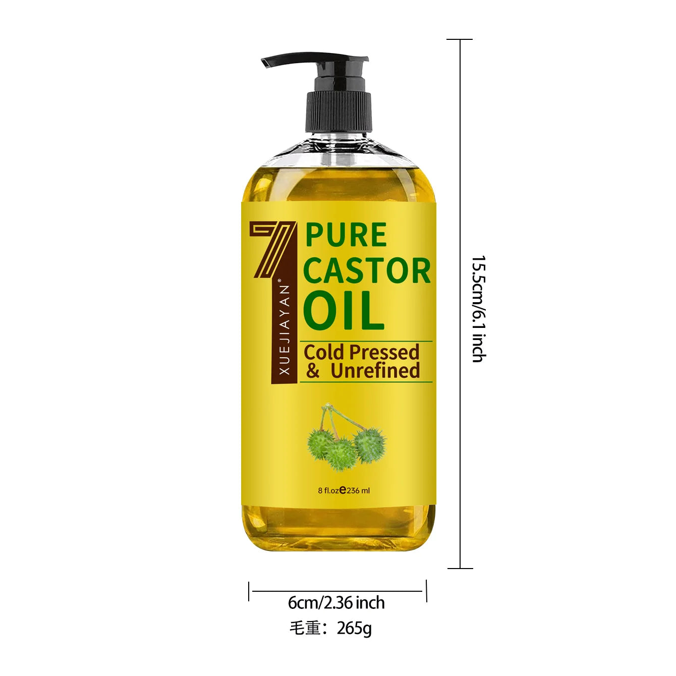 100% Pure And Castor Oil For  Eyelashes Hair Growth, And Eyebrows - Carrier Oil For Essential Oils, Aromatherapy And Massage