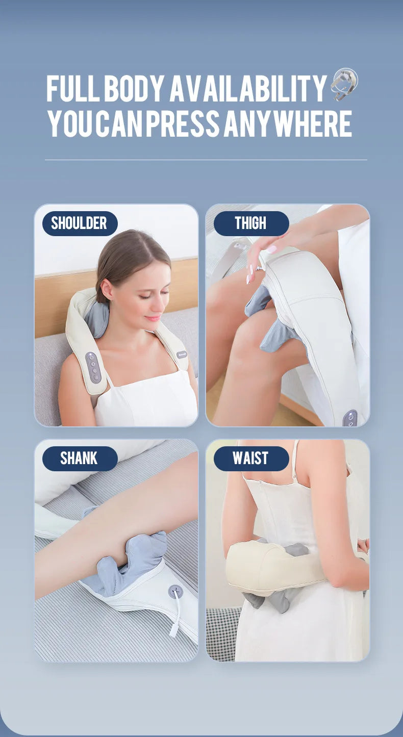 Cordless Deep Tissue Neck and Shoulder Massager with Heat Therapy Back Massage Instrument Tidesmit