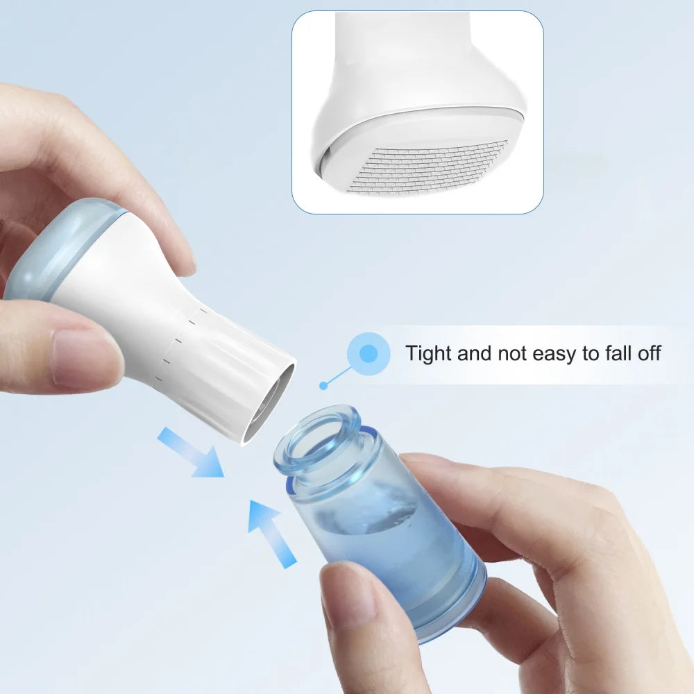 S2 140-pin adjustable derma stamp with serum bottle for scalp, hair regrowth, and skincare microneedle tool.