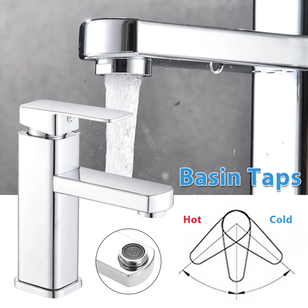 Stainless Steel Bathroom Faucet, Single Lever Basin Mixer, Anti-Oxidation 3-Layer Plating, Timeproof Rustproof, Washbasin Tap