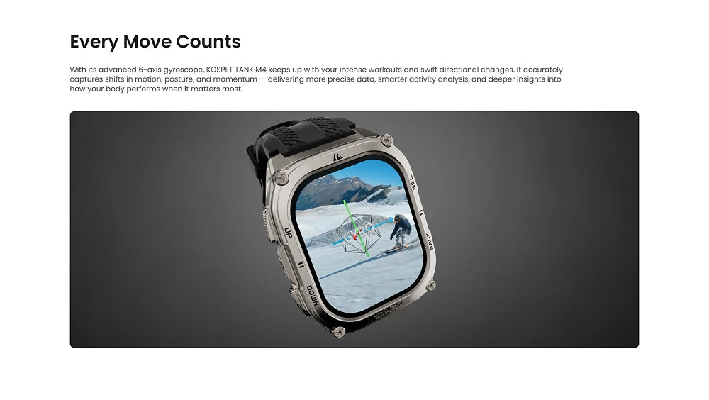 2025 KOSPET Tank M4 Rugged Smart Watch Stainless Steel GPS Offline Maps 10ATM 45M Freediving 24/7 Health Monitor for Android iOS