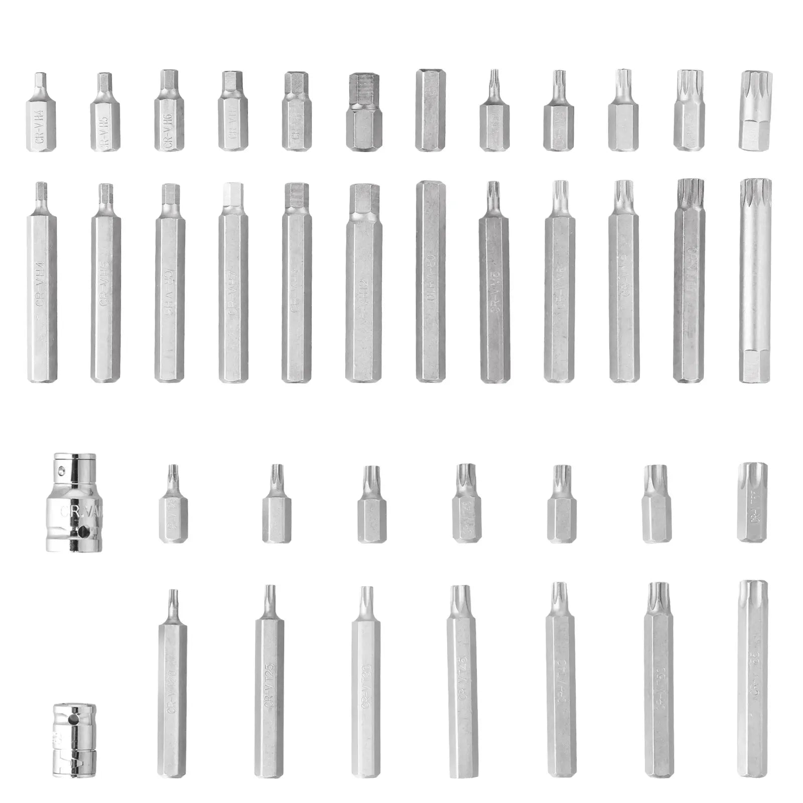 Podofo Screwdriver Socket Bit Set Tools 40pcs Hex Star Torx Spline Socket 1/2inch 3/8inch Drive Impact Socket Bit Tool Set M5 M6