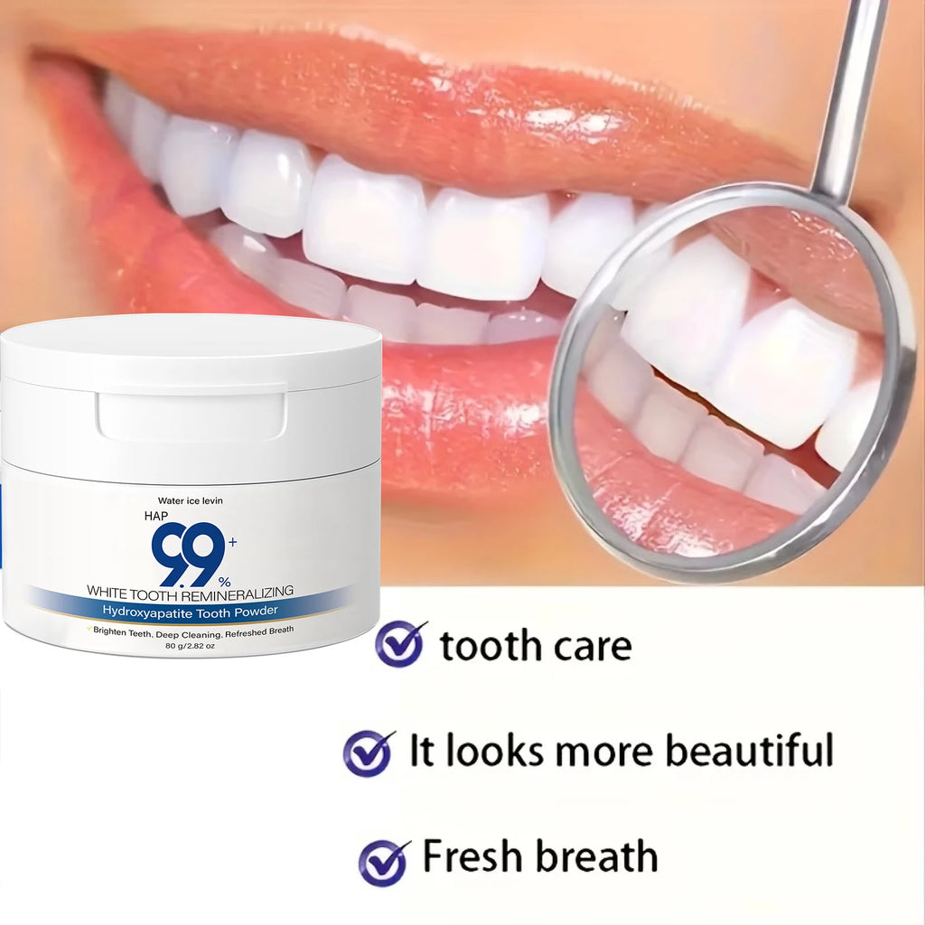 Tidesmit 99% hydroxyapatite tooth powder for teeth remineralization with collagen and hyaluronic acid