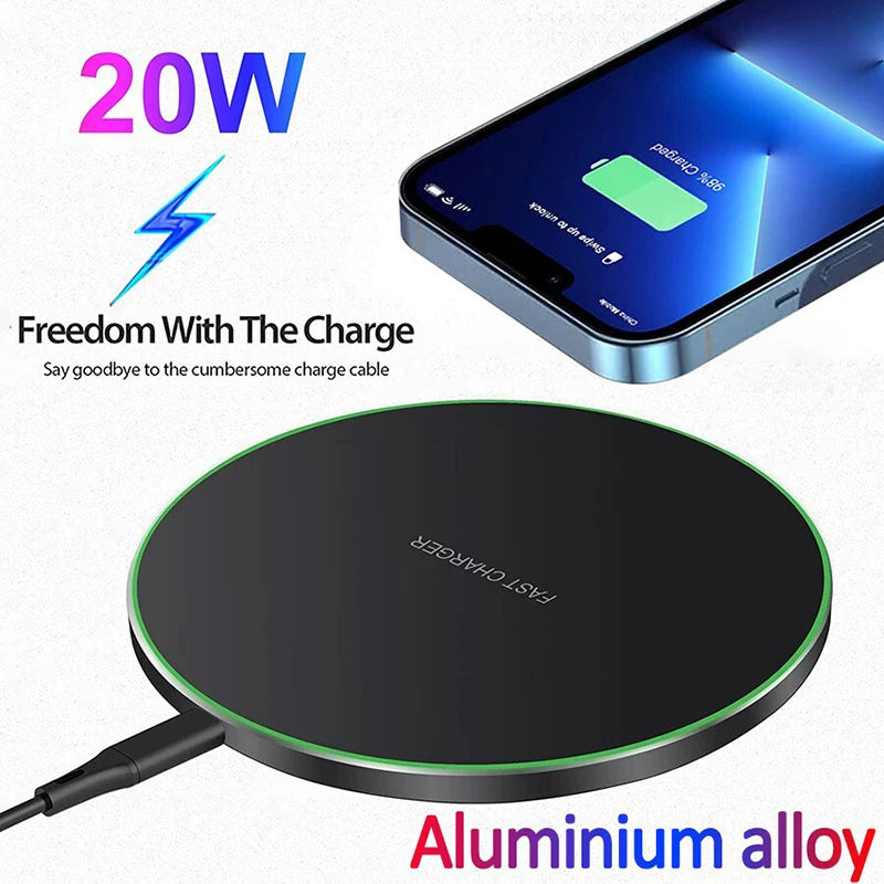 Wireless Charger Pad 20W Fast Charging Station - Qi Certified Black Tidesmit