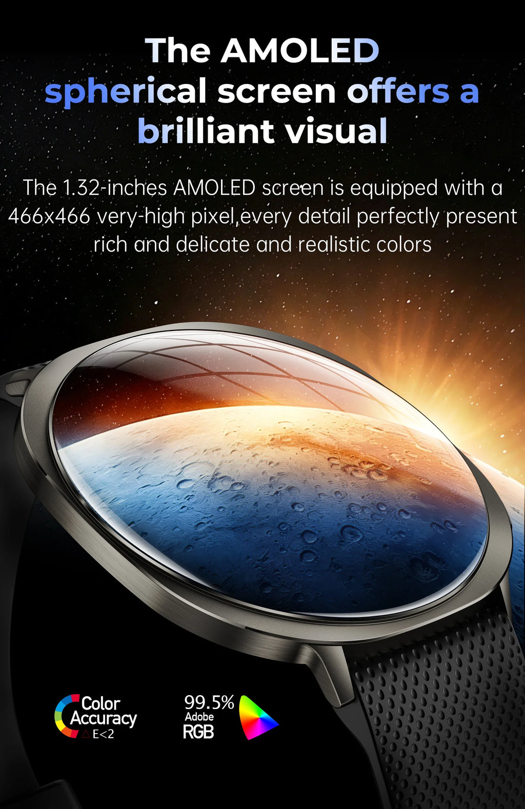 New Smart Watch Tracking Fitness Voice Assistant IP68 Waterproof Flashlight Health Round Curved Screen  Smartwatch Men Women