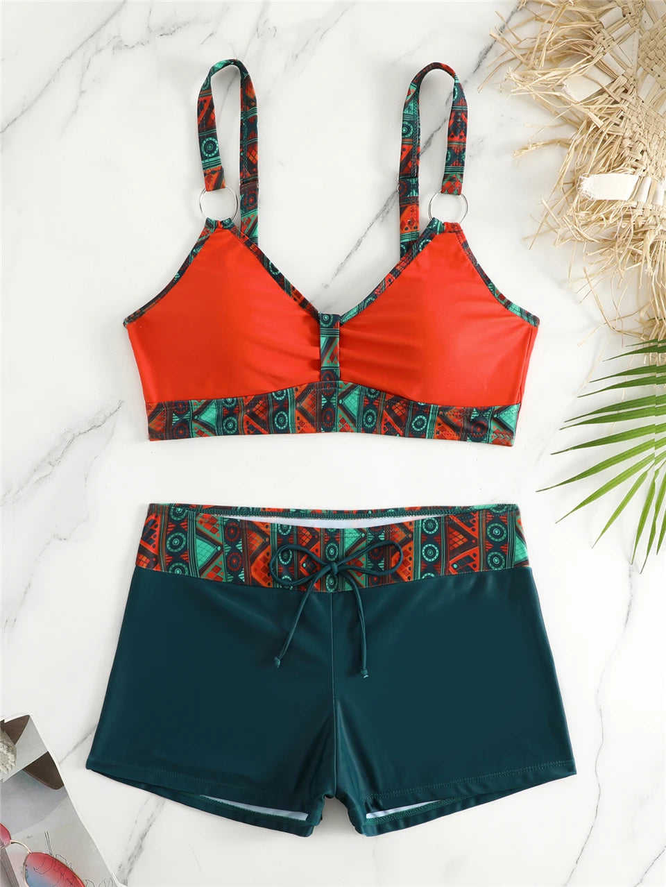 2025 High Waist Bikinis Women Sports Swimwear Print Bathing Suit Female Padded Beach Wear Bathers Swimming Swimsuit Summer