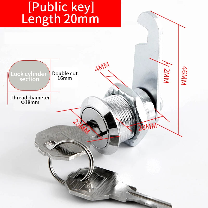 Tidesmit metal cylinder cabinet cam lock with 2 keys for secure locker storage, 37 of 48