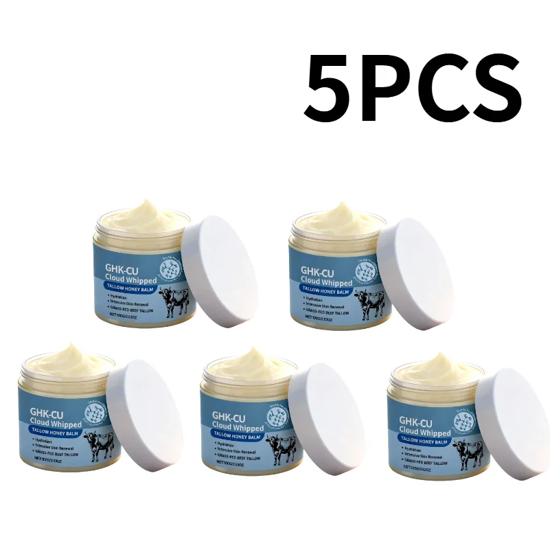 GHK-CU Cloud Whipped Tallow Honey Balm 100g Grass-Fed Beef Tallow, Intensive Hydration & Skin Renewal,Moisturizer for Face Body