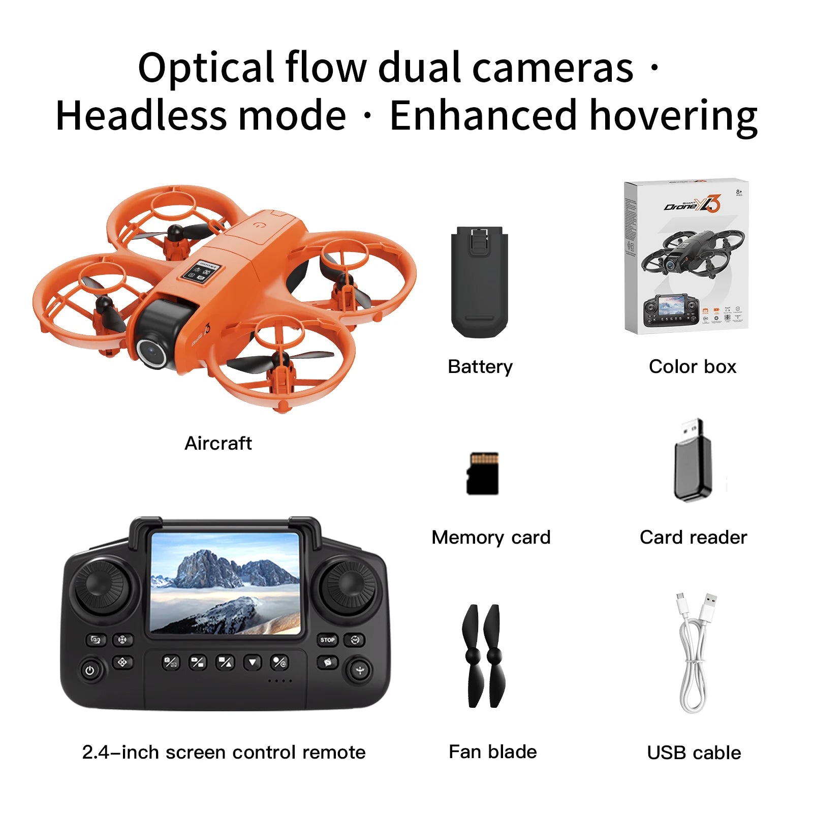 4K Camera Drone for Kids: Foldable Quadcopter with Remote Screen Orange-Screen-4K-1B Tidesmit