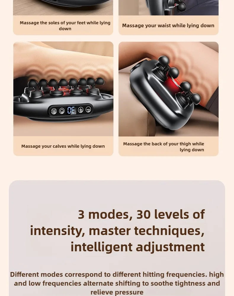 Fascia Gun Deep Tissue Muscle Massager - 32 Intensity Levels (Grey) Fascia Gun Tidesmit