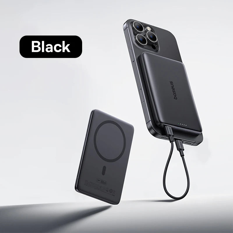 Magnetic Portable Charger 10000mAh - PD Fast Charging Power Bank Black China Mainland Tidesmit