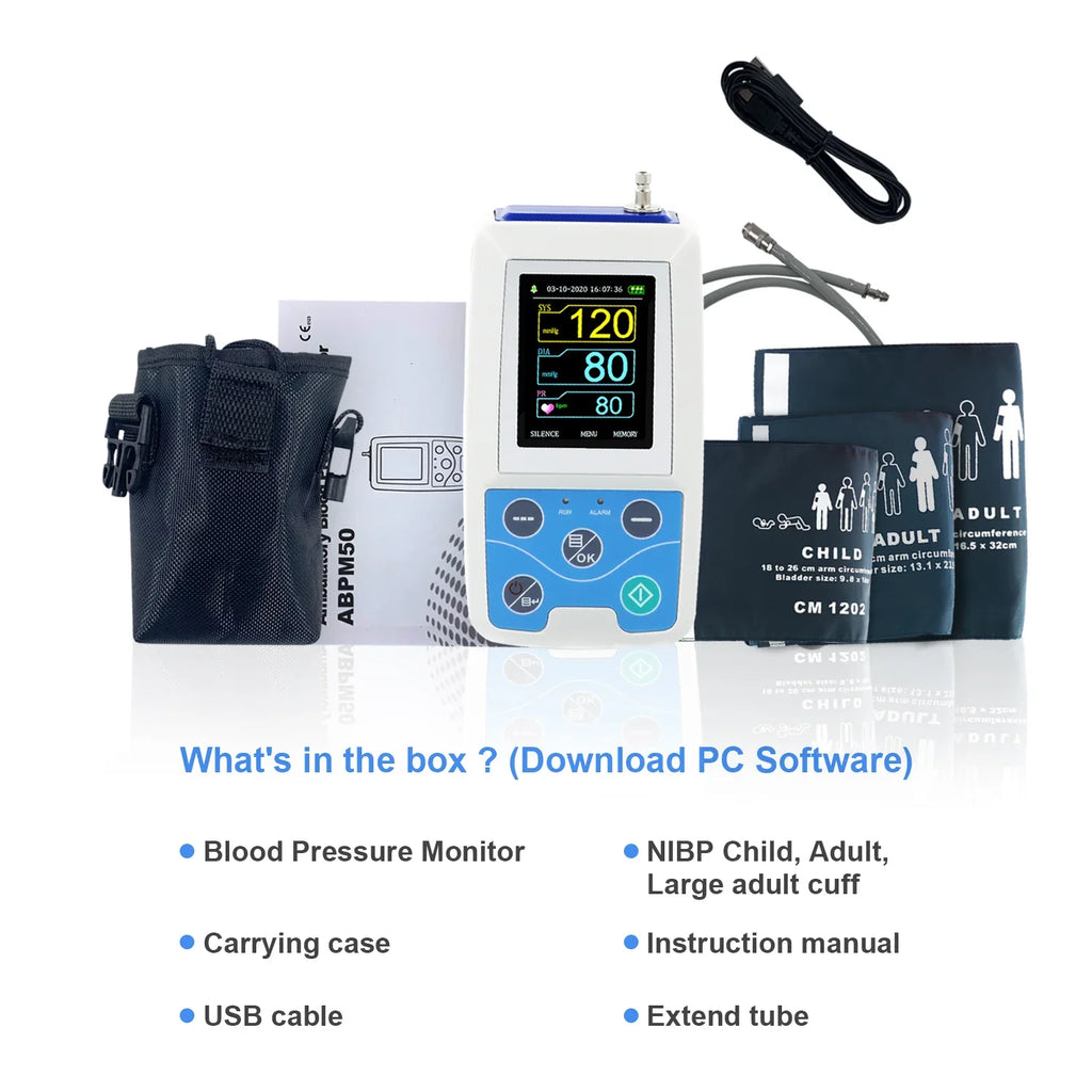 CONTEC ABPM50 24Hours Ambulatory Blood Pressure Monitor Holter ABPM Holter BP Monitor Free Software