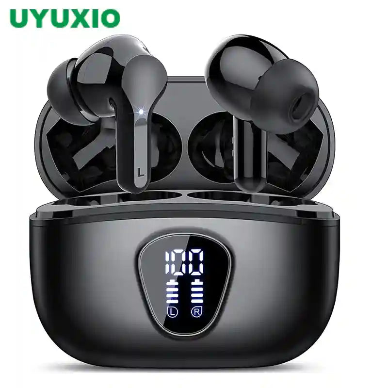 Tidesmit Wireless Earbuds with ENC Mic - 48H Playtime - Waterproof Black Black Tidesmit