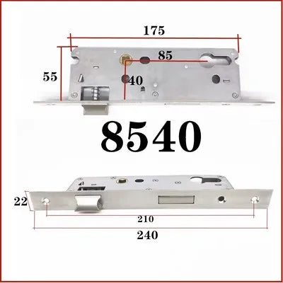 304 Stainless steel  door lock body  85x40 8545 5085 85x60 for Smart fingerprint hanlde lock Special size lift the handl to lock