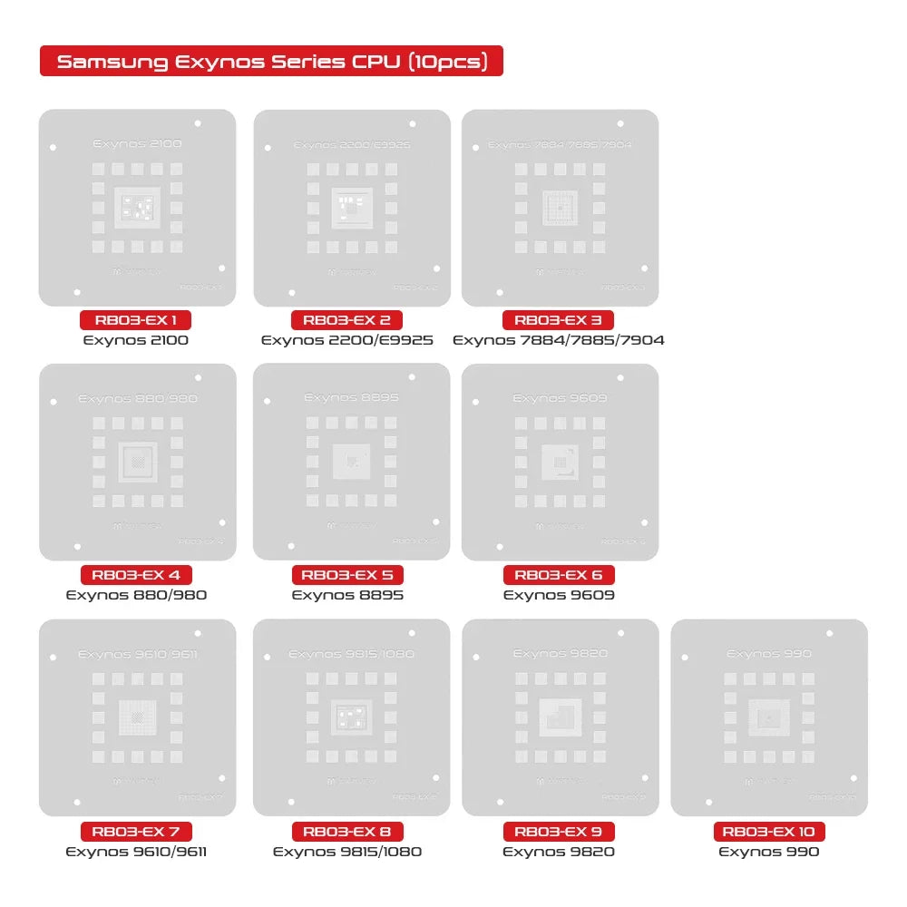 Martview RB03 RB-03 Fullset Multi-functions Automatic Positioning Universal BGA Reballing Station Holder Template - 97pcs Nets