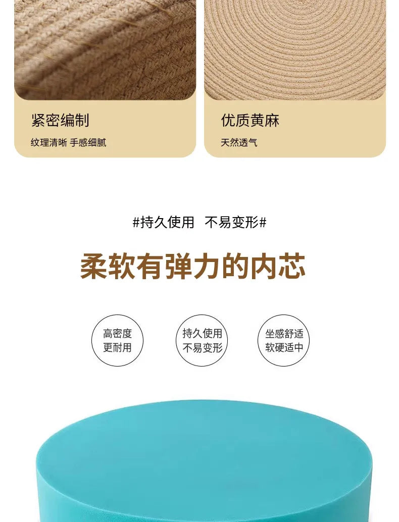 Cotton Thread Hand Woven Japanese Tatami Futon Breathable Comfortable Grass Woven Hemp Rope Floor Cushion Meditation Worship