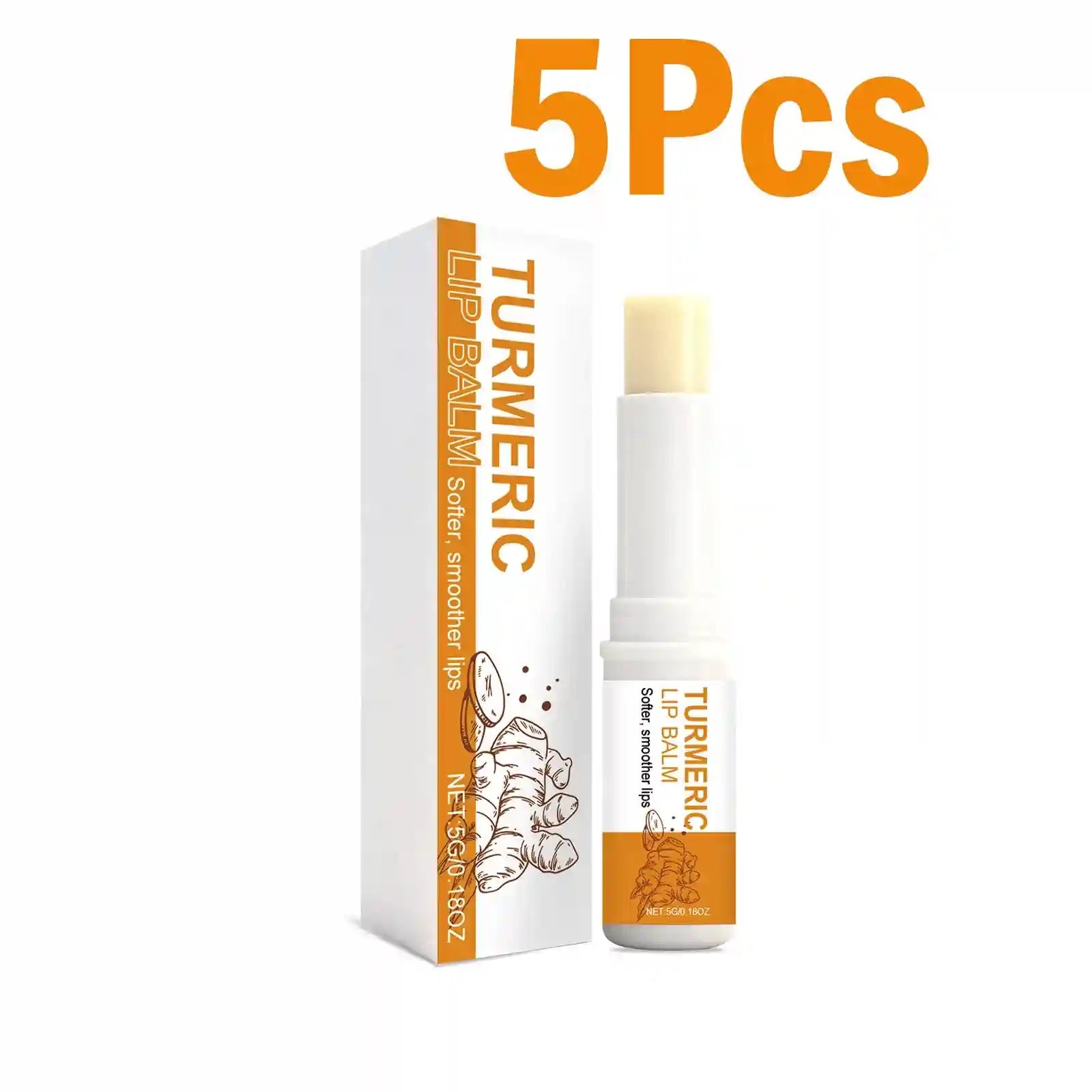 Turmeric Lip Balm – Moisturizing Dark Lip Treatment by Tidesmit Lip Care 5 x 5g Boxed Tidesmit