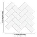 5/10Sheet Stick on Self-Adhesive Tile White Peel and Stick Tiles for Kitchen and Bathroom Herringbone Peel and Stick Back Splash