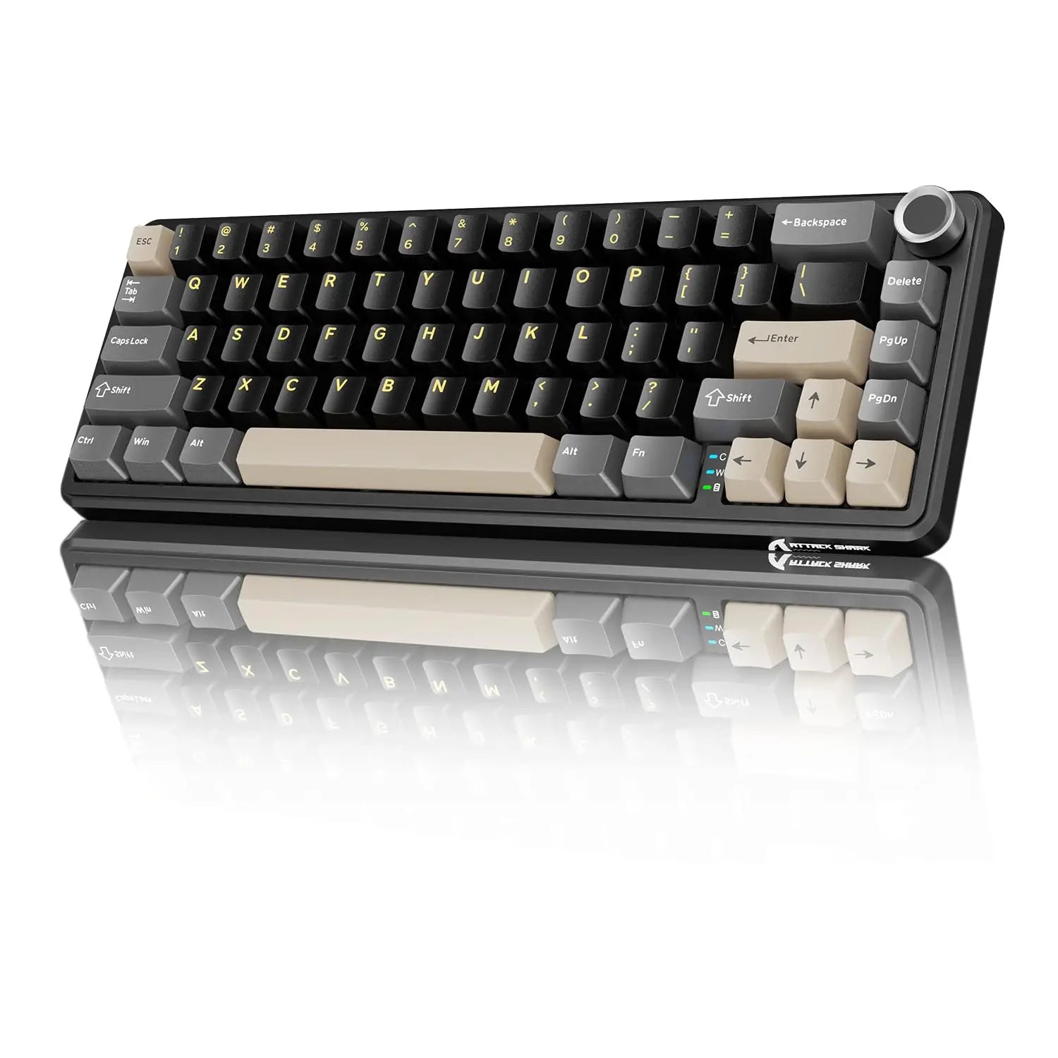 ATTACK SHARK X66 65% Wireless Mechanical Keyboard with Knob, 66 Keys Gasket Hot Swap RGB Gaming Keyboard, Linear Switch,