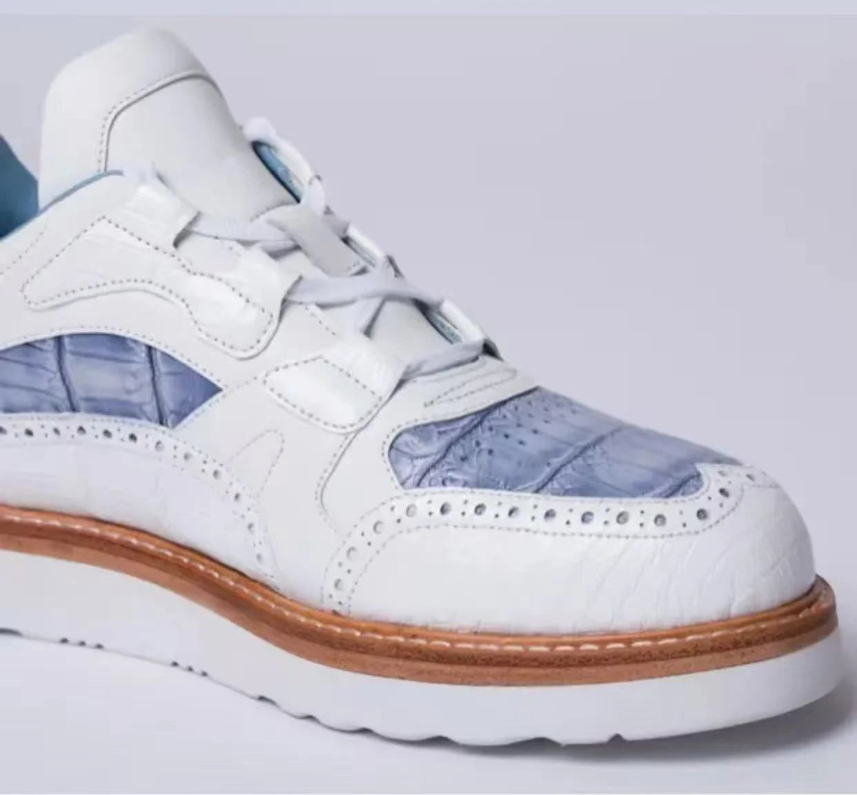 sanyeshechiping new men sports shoes male crocodile shoes white blue teo color men shoes fashion leisure running shoes