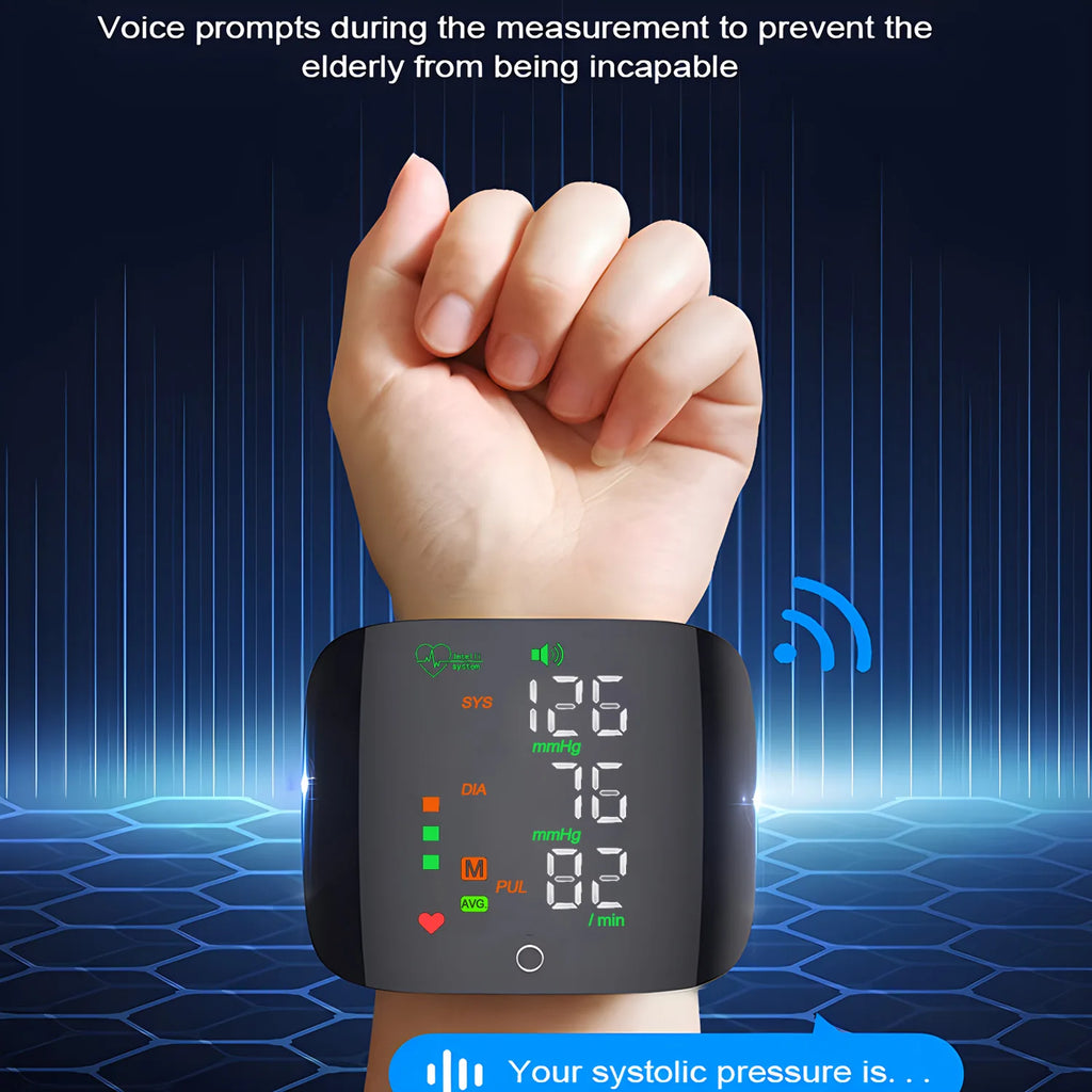 Rechargeable Wrist Blood Pressure Monitor Medical Russian/No Voice Digitlal Display Health Sphygmomanometer Tonometer