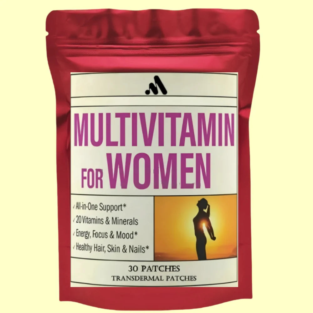Womens Multivitamin Transdermal Patches with Vitamin A, B , C, D, and E, Calcium and Magnesium, Immune Support 30 Patches
