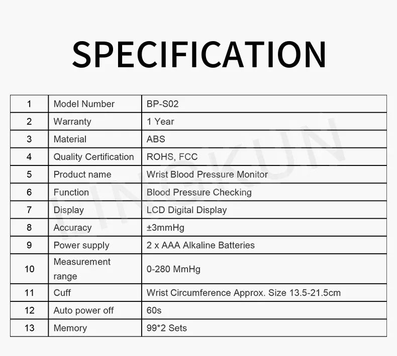 English Voice High Accurate BP Monitors Wrist Blood Pressure Monitor Tonometer Digital Sphygmomanometer Electronic Bp Monitors