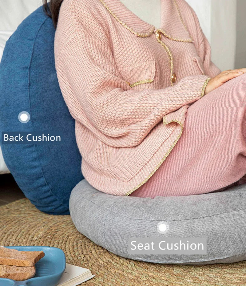 Floor Seat Cushion Thickened Meditation Chair Cushion Simple Japan Style Futon Round Cotton and Linen Tatami Balcony Cushions 방석
