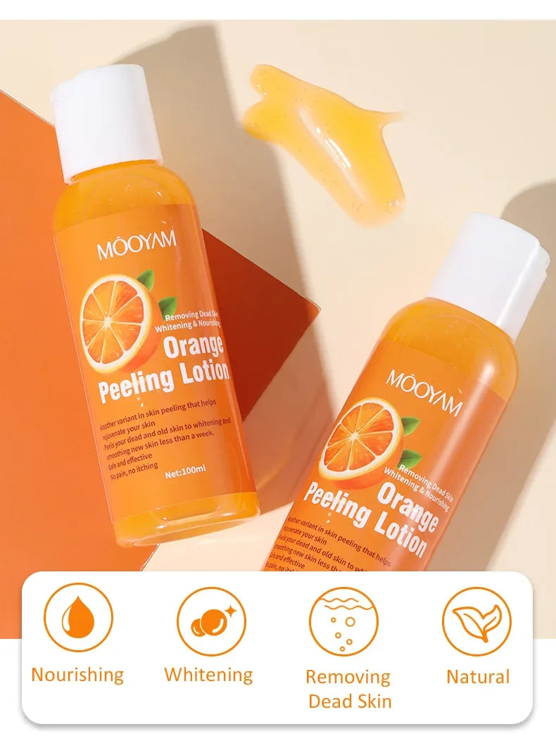 Orange Peeling Lotion for Gentle Body Exfoliation - Natural AHA Formula Scrubs Treatments Tidesmit