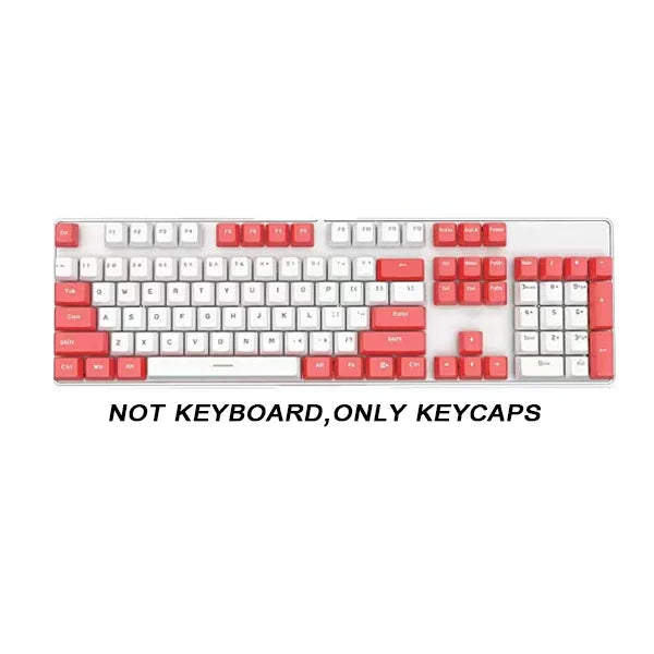 104 Key OEM Backlit Keycaps Set ABS Keycaps Double Shot Cyan White Key Caps for Mx Cherry Gateron Switch Mechanical Keyboard Kit