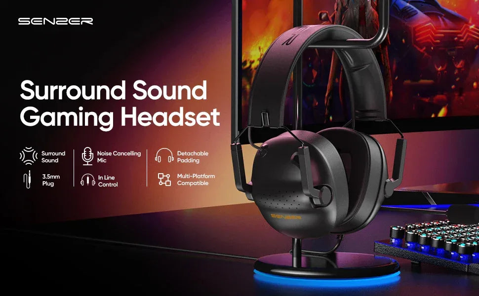 Wireless Gaming Headset for PC PS5 Xbox - Tidesmit 01 Black Tidesmit