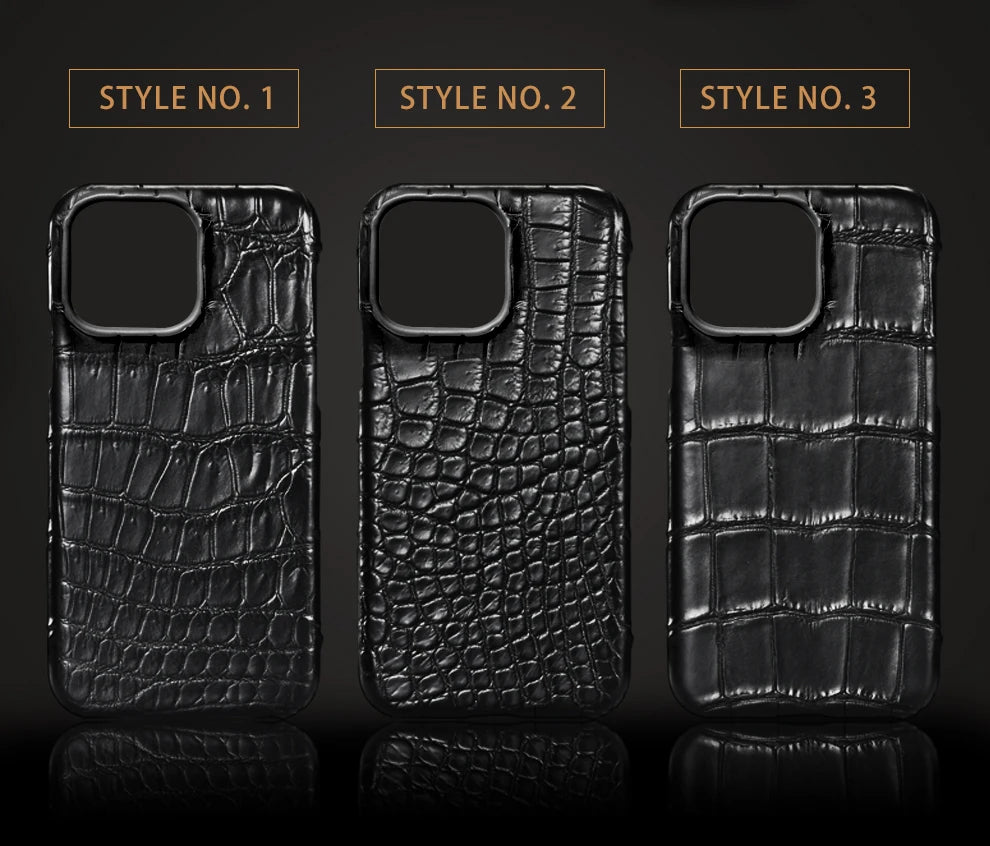 Crocodile Leather iPhone 17 Pro Case – Slim Shock-Absorbing Cover Tidesmit