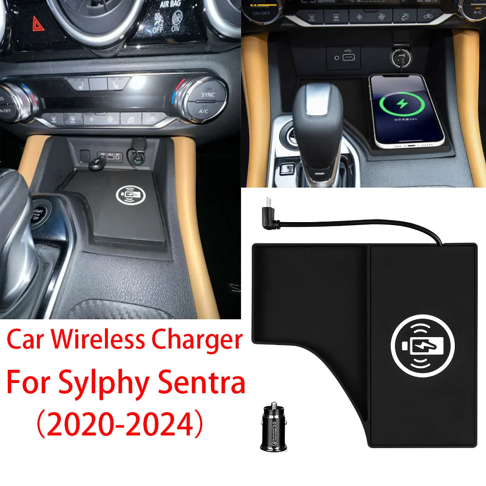 Wireless Charger Pad for Nissan Sentra 2020-2025 LHD, Qi Certified Tidesmit